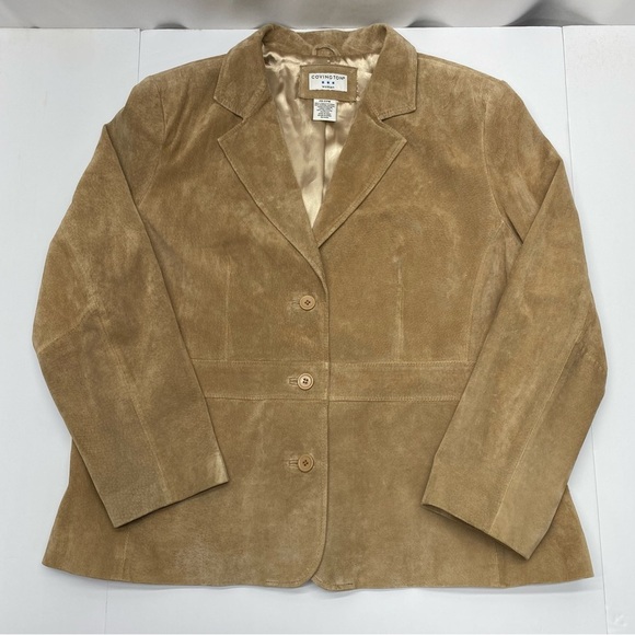 Covington Tan Suede Blazer W 20-22 Lined 3 Button Closure CLASSIC - Picture 7 of 14